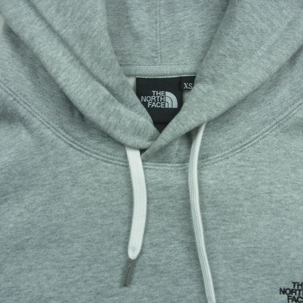 THE NORTH FACE ノースフェイス NT62240R Plain Logo Hoodie 刺繍 ロゴ フーディ スウェット パーカー グレー系 XS【新古品】【未使用】【中古】