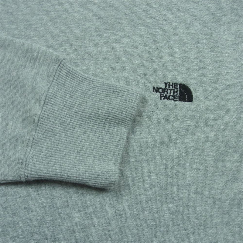 THE NORTH FACE ノースフェイス NT62240R Plain Logo Hoodie 刺繍 ロゴ フーディ スウェット パーカー グレー系 XS【新古品】【未使用】【中古】