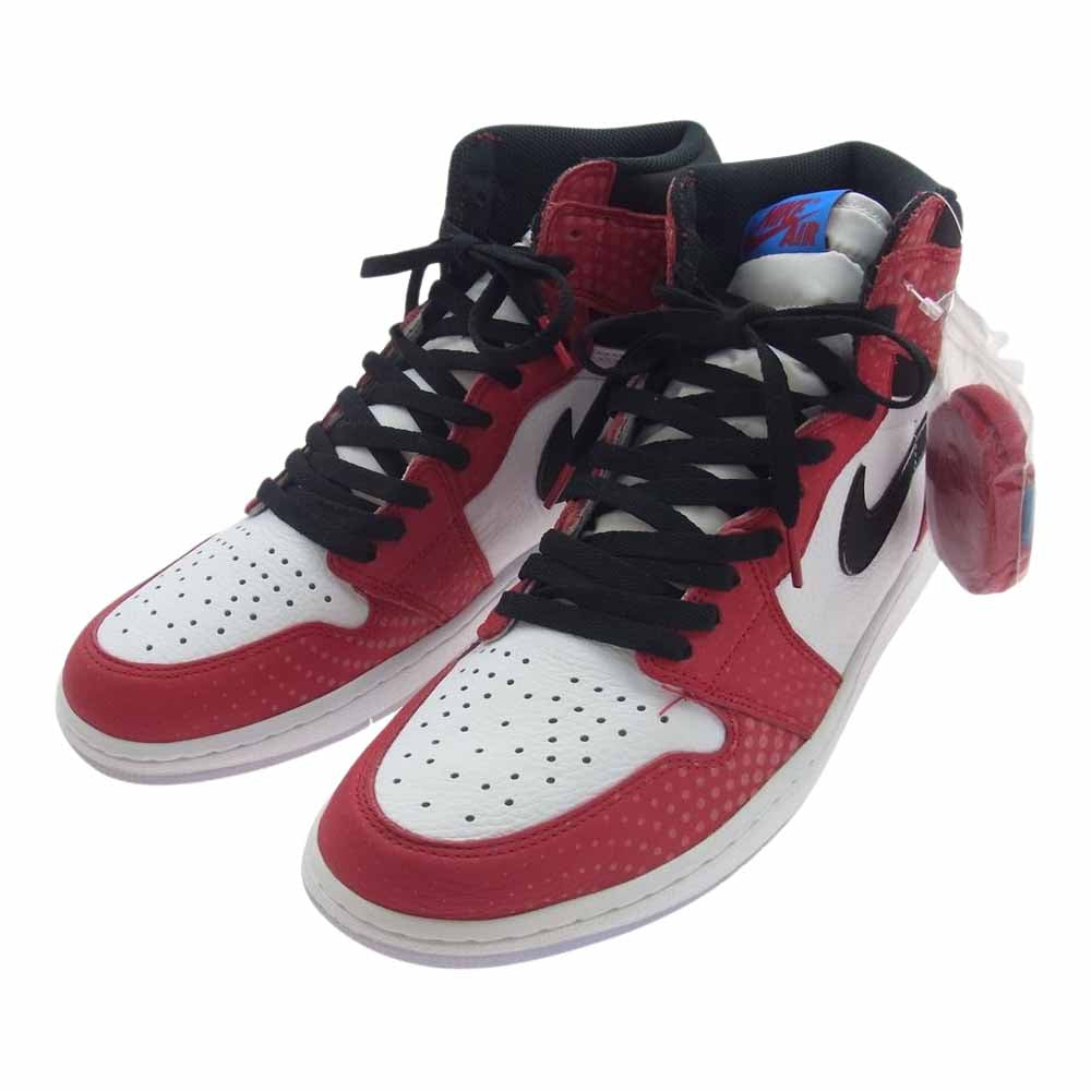 NIKE ナイキ 555088-602 SPIDERMAN AIR JORDAN 1 RETRO HIGH OG ORIGIN STORY GYM エアジョーダン スパイダーマン オリジンストーリー ハイカット スニーカー レッド系 ホワイト系 29.5cm【極上美品】【中古】