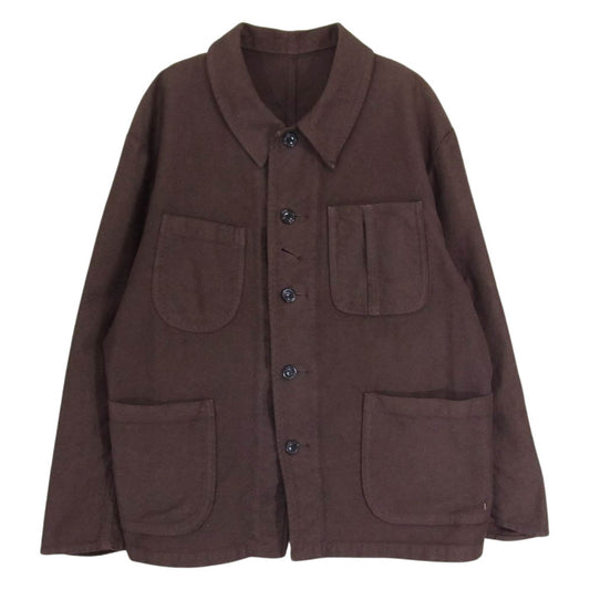 PORTER CLASSIC ポータークラシック 伊勢丹限定 MOLESKIN FRENCH CLASSIC JACKET PC ISETAN EXCLUSIVE モールスキン フレンチ クラシック ジャケット シャツ   ブラウン系 L【中古】