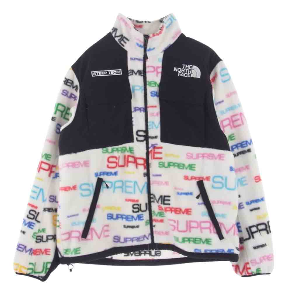 Supreme シュプリーム 21AW NA52101I × The North Face ノースフェイス 国内正規品 Steep Tech Fleece Jacket ロゴ 総柄 フリース ジャケット ホワイト系 M【中古】