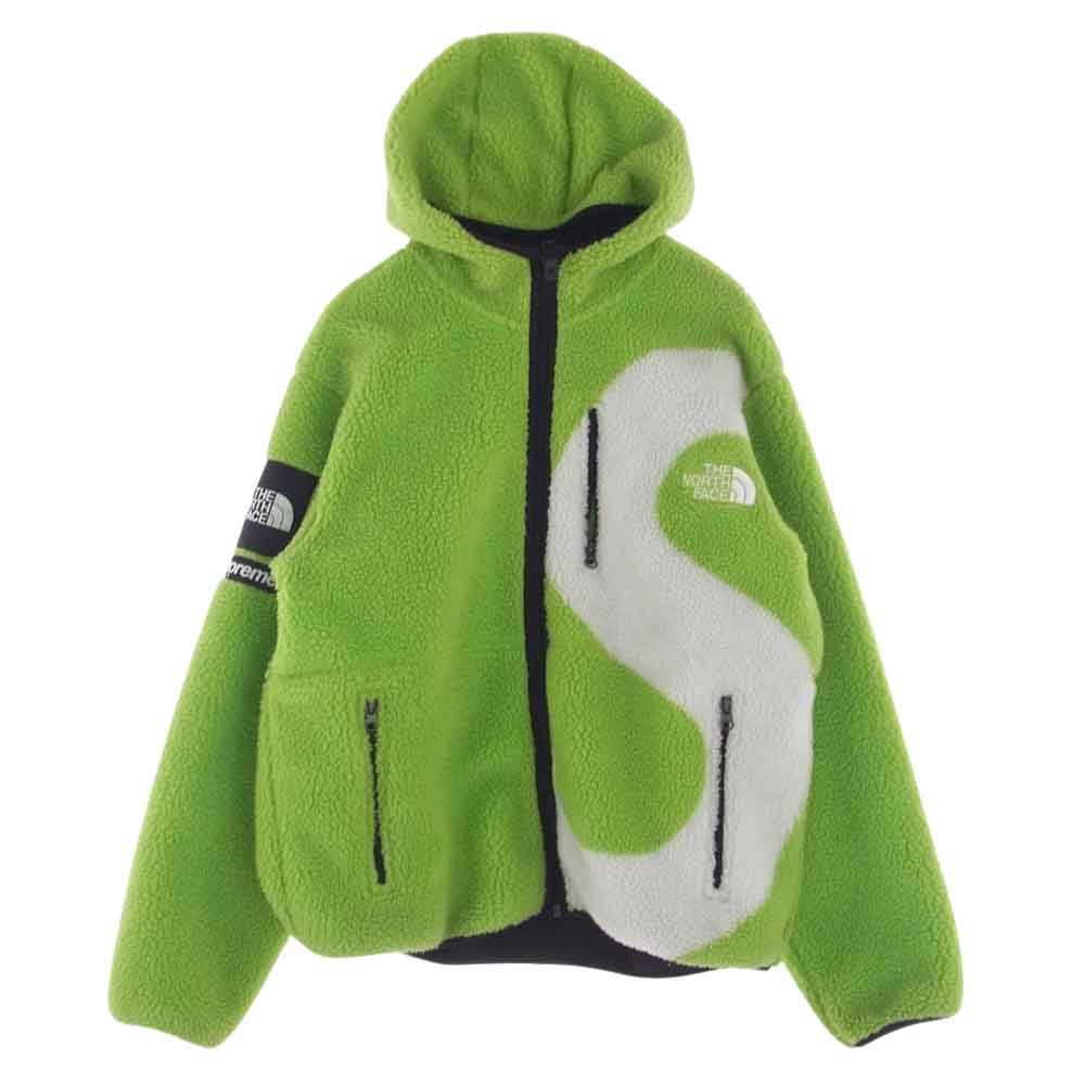 Supreme シュプリーム 20AW NT62004I × THE NORTH FACE ノースフェイス 国内正規品 S Logo Hooded Fleece Jacket  ロゴ フリース ジャケット ライトグリーン系 M【中古】