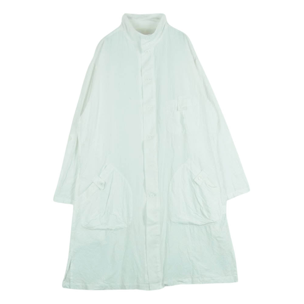 Yohji Yamamoto POUR HOMME ヨウジヤマモトプールオム 23SS HZ-B31-047 60／2 KHADI COTTON M-SHIRT COAT コットン シャツ コート ホワイト系 1【中古】