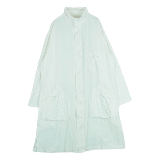 Yohji Yamamoto POUR HOMME ヨウジヤマモトプールオム 23SS HZ-B31-047 60／2 KHADI COTTON M-SHIRT COAT コットン シャツ コート ホワイト系 1【中古】
