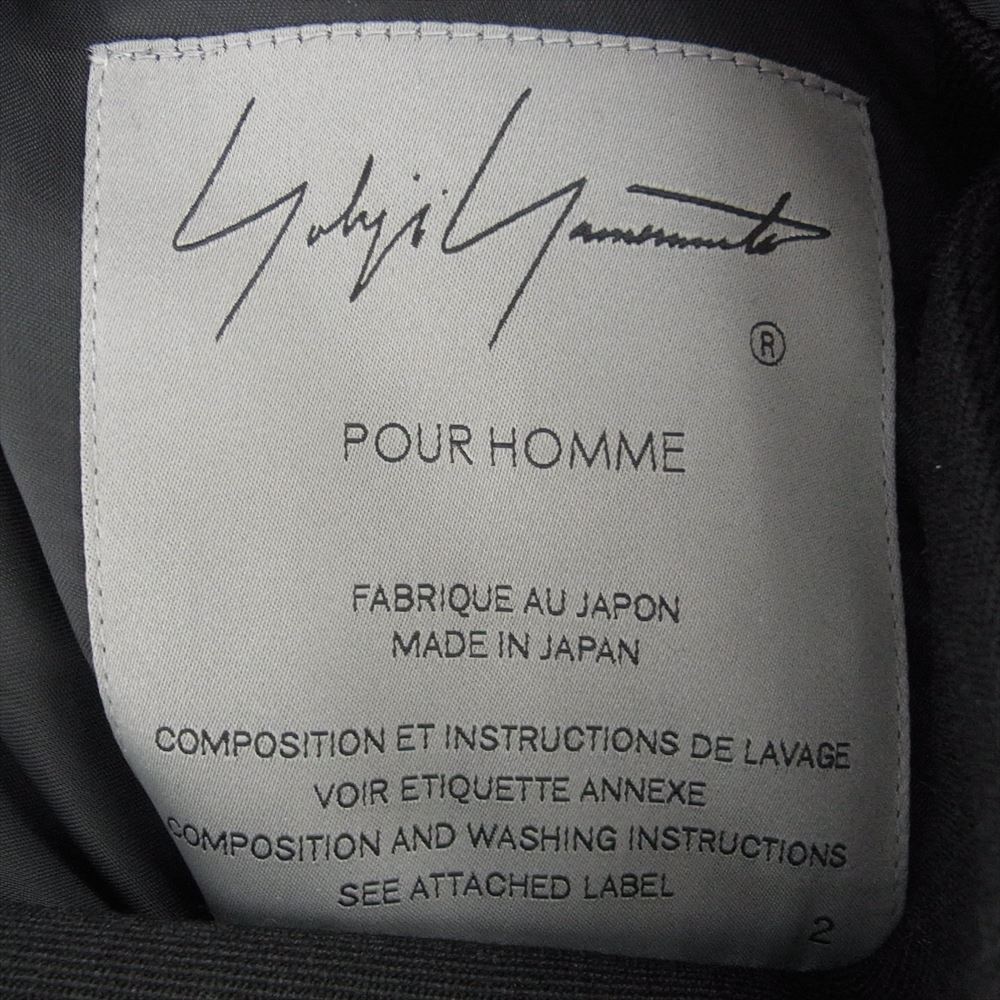 Yohji Yamamoto POUR HOMME ヨウジヤマモトプールオム 23AW LOOK10 HJ-J71-120 ARMY GABARDINE W-BELTED PANTSEAKED JACKET アーミーギャバジン ベルテッド ダブルブレスト ジャケット ブラック系【中古】