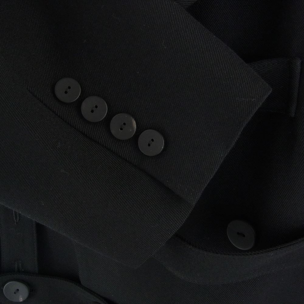 Yohji Yamamoto POUR HOMME ヨウジヤマモトプールオム 23AW LOOK10 HJ-J71-120 ARMY GABARDINE W-BELTED PANTSEAKED JACKET アーミーギャバジン ベルテッド ダブルブレスト ジャケット ブラック系【中古】