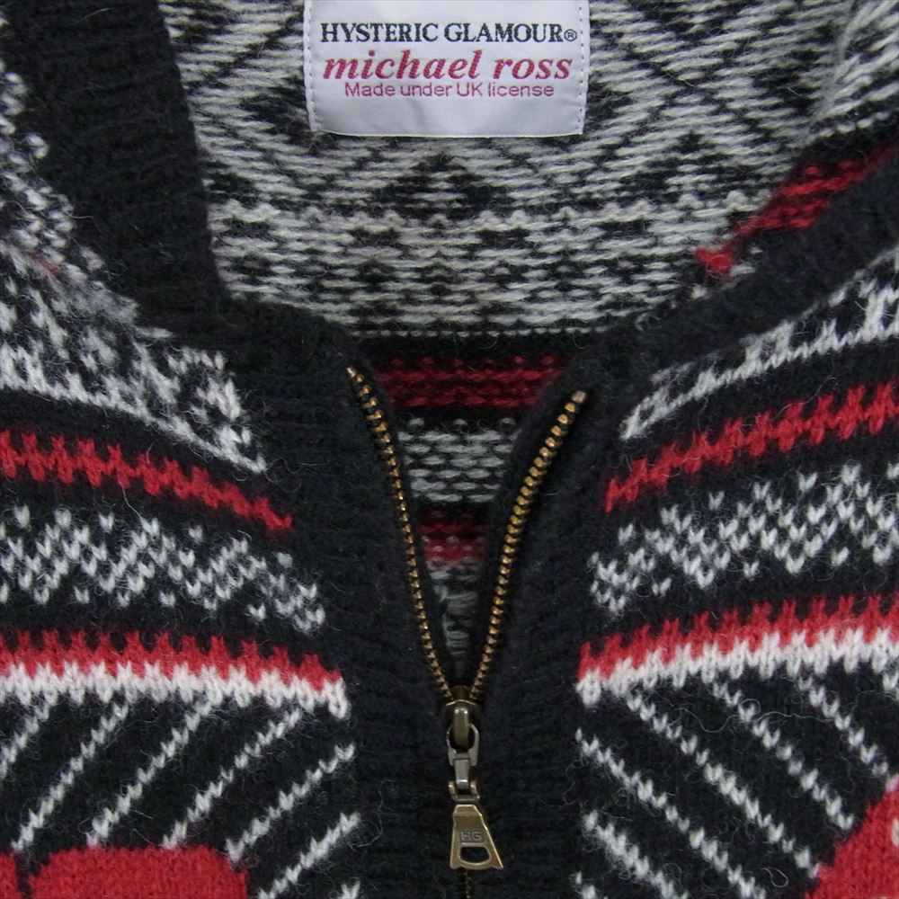 HYSTERIC GLAMOUR ヒステリックグラマー 0243ND02 ローリングストーンズ コラボ ニット ブラック系 S【中古】