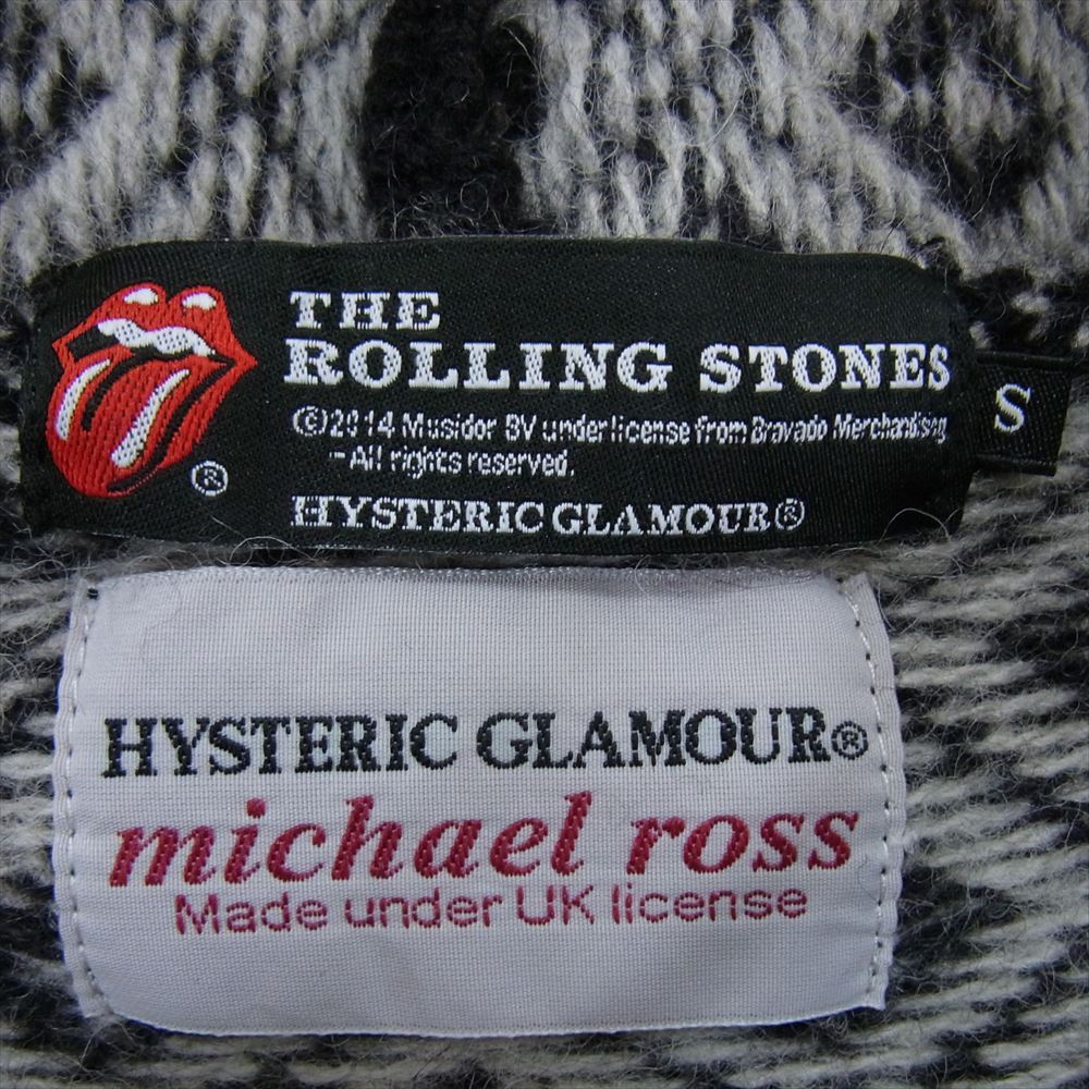 HYSTERIC GLAMOUR ヒステリックグラマー 0243ND02 ローリングストーンズ コラボ ニット ブラック系 S【中古】