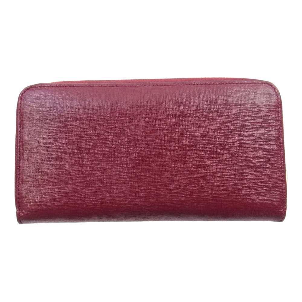 Furla フルラ ラウンドジップ 長財布 ワインレッド系【中古】