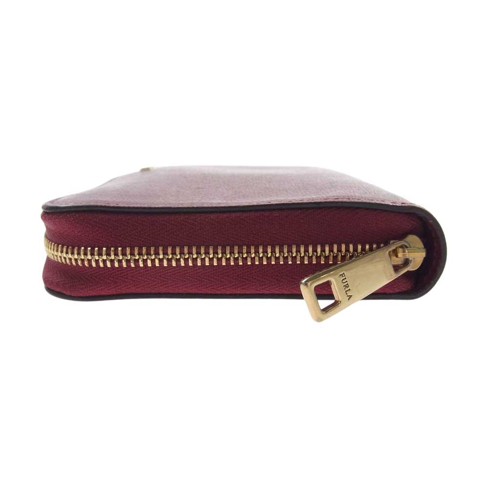 Furla フルラ ラウンドジップ 長財布 ワインレッド系【中古】