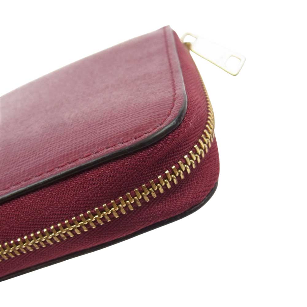 Furla フルラ ラウンドジップ 長財布 ワインレッド系【中古】