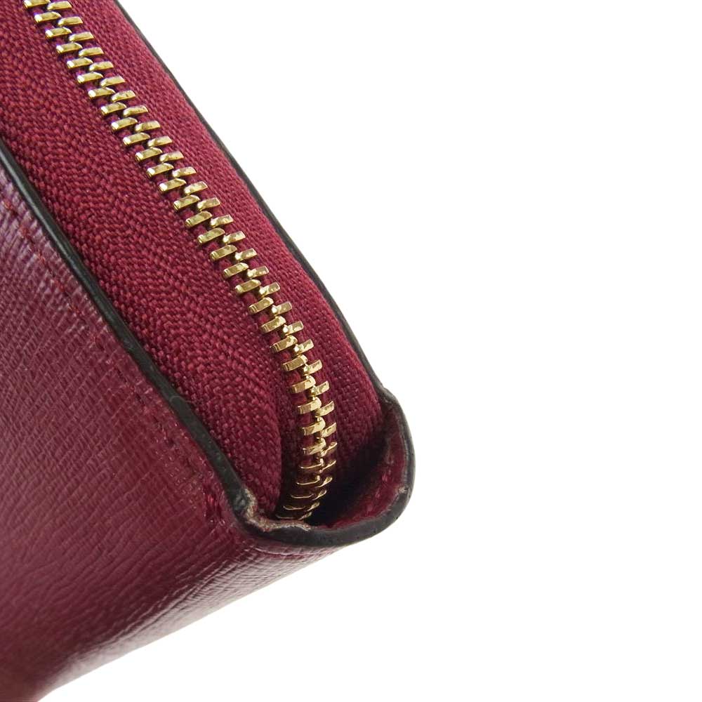 Furla フルラ ラウンドジップ 長財布 ワインレッド系【中古】