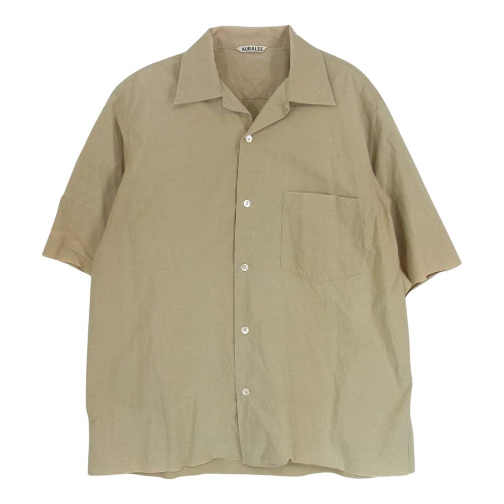 AURALEE オーラリー 16SS A6SS03WC SELVEDGE WEATHER CLOTH SHORT SLEEVE SHIRTS ショートスリーブ シャツ ベージュ系 3【中古】
