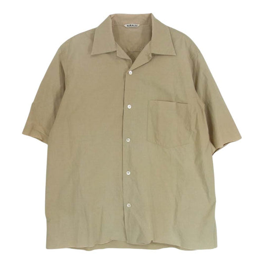 AURALEE オーラリー 16SS A6SS03WC SELVEDGE WEATHER CLOTH SHORT SLEEVE SHIRTS ショートスリーブ シャツ ベージュ系 3【中古】
