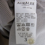 AURALEE オーラリー 17SS A7SS02WC SELVEDGE WEATHER CLOTH OPEN COLLARED ストライプ オープンカラー シャツ グレー系 3【中古】