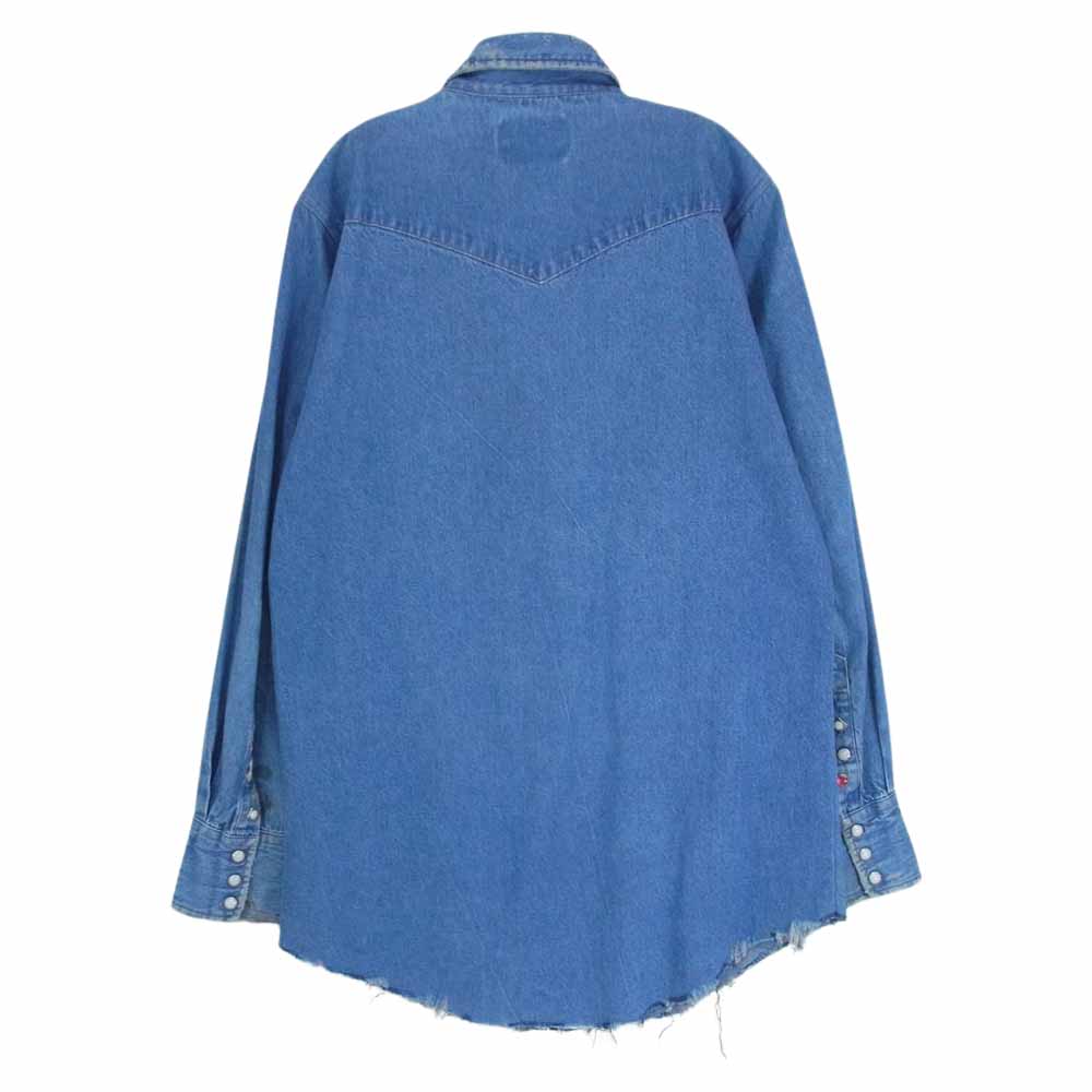 セブンバイセブン 16SS SS2016-7X7RWS REWORK WESTERN SHIRTS リワーク ウエスタン シャツ デニム ダメージ加工 インディゴブルー系 S【中古】