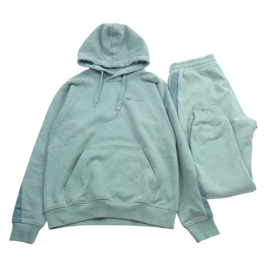 G-STAR ジースター セットアップ ロゴプリント プルオーバー パーカー  スウェットパンツ ライトグリーン系 M【中古】