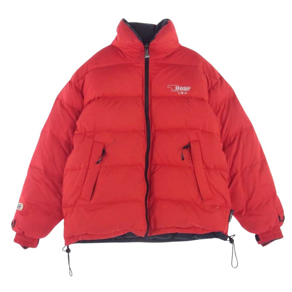 ベアー リバーシブル ナイロン ダウン ジャケット レッド系 ネイビー系 S【中古】