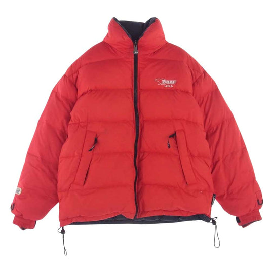 ベアー リバーシブル ナイロン ダウン ジャケット レッド系 ネイビー系 S【中古】