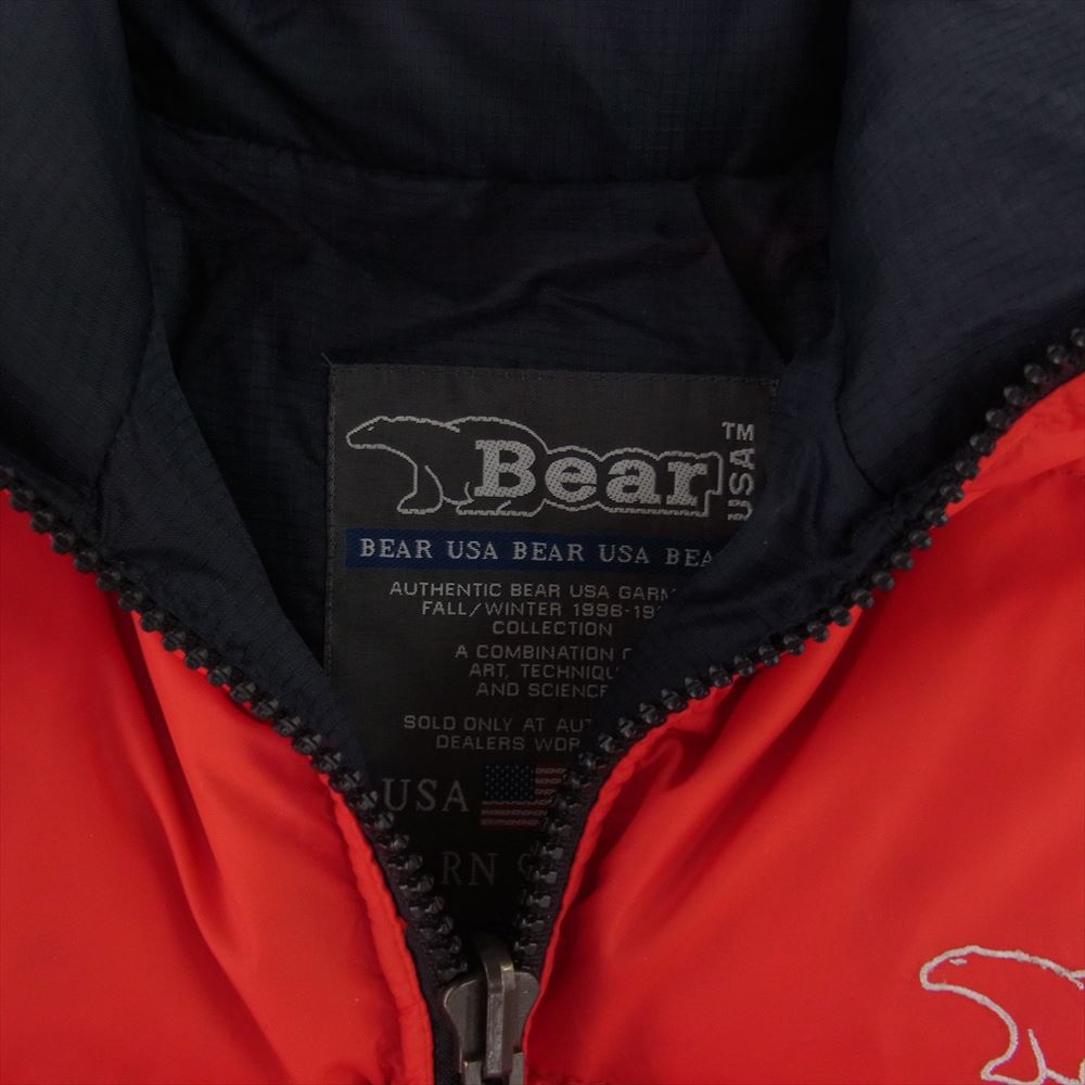 ベアー リバーシブル ナイロン ダウン ジャケット レッド系 ネイビー系 S【中古】