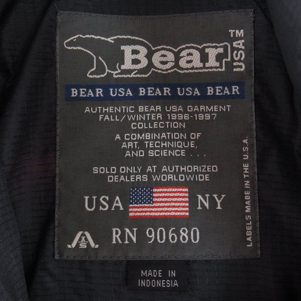 ベアー リバーシブル ナイロン ダウン ジャケット レッド系 ネイビー系 S【中古】