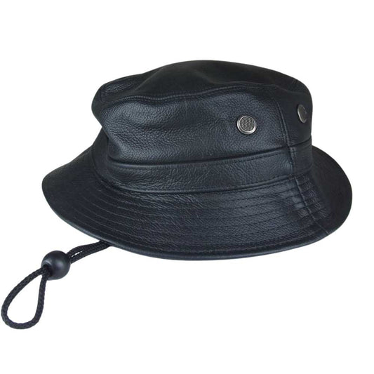 ナスングワム  アメリカ製 レザー バケットハット ブラック系【中古】