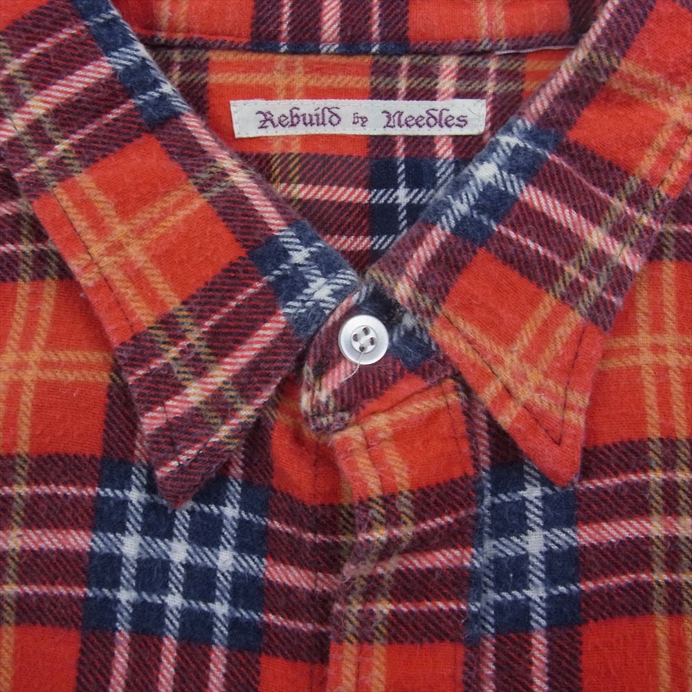 Needles ニードルス IN242 Rebuild by Needles リビルドバイニードルス 再構築 フランネル チェック 長袖 シャツ レッド系【中古】