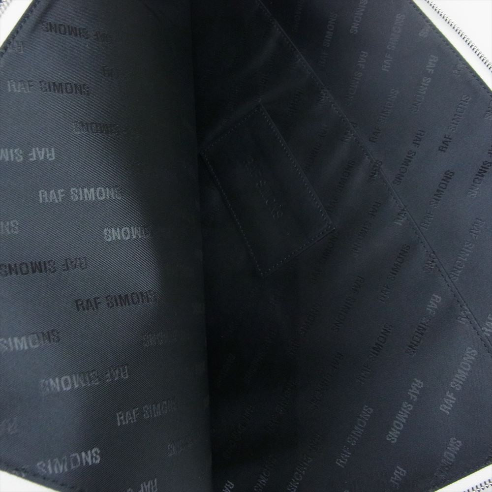 RAF SIMONS ラフシモンズ 15SS document holder sea wave 総柄 クラッチバッグ ホワイト系【美品】【中古】