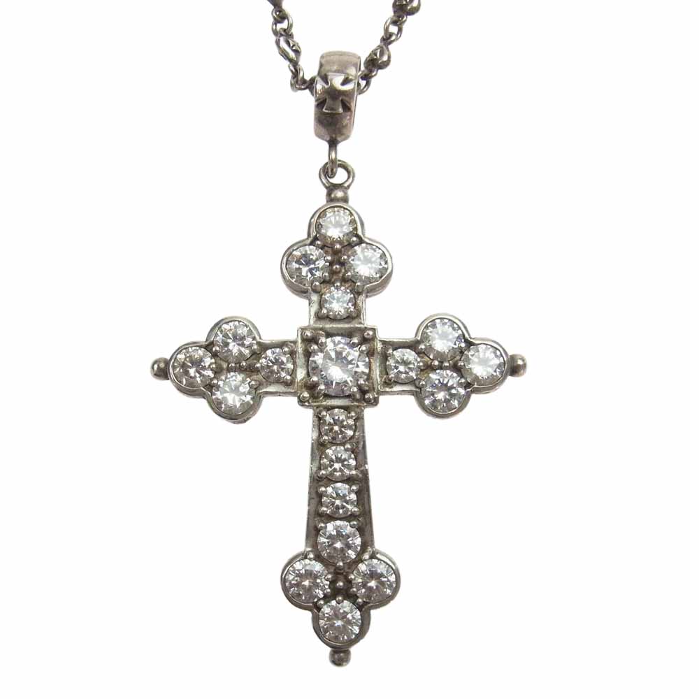 Loree Rodkin ローリーロドキン 販売証明書付 GIANT GOTHIC CROSS ジャイアント ゴシック クロス ペンダント トップ TINY HEART CROSS LINK CHAIN タイニー ハート クロス リンク チェーン シルバー系【中古】
