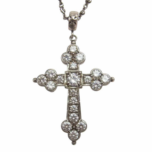 Loree Rodkin ローリーロドキン 販売証明書付 GIANT GOTHIC CROSS ジャイアント ゴシック クロス ペンダント トップ TINY HEART CROSS LINK CHAIN タイニー ハート クロス リンク チェーン シルバー系【中古】
