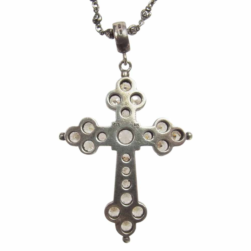 Loree Rodkin ローリーロドキン 販売証明書付 GIANT GOTHIC CROSS ジャイアント ゴシック クロス ペンダント トップ TINY HEART CROSS LINK CHAIN タイニー ハート クロス リンク チェーン シルバー系【中古】