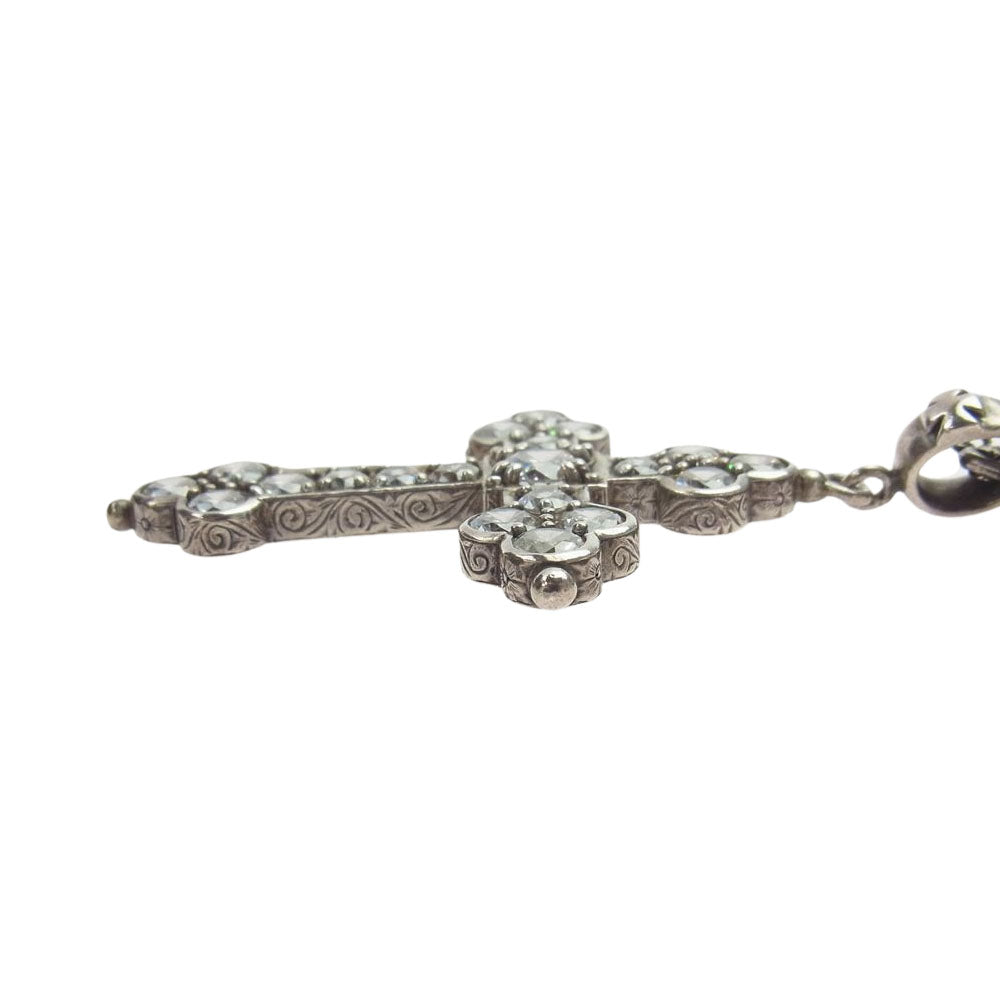 Loree Rodkin ローリーロドキン 販売証明書付 GIANT GOTHIC CROSS ジャイアント ゴシック クロス ペンダント トップ TINY HEART CROSS LINK CHAIN タイニー ハート クロス リンク チェーン シルバー系【中古】