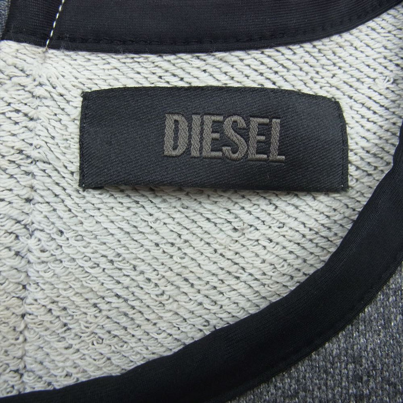 DIESEL ディーゼル イタリア製 袖切替 バックジップ スウェット チュニック ワンピース グレー系 XS【中古】