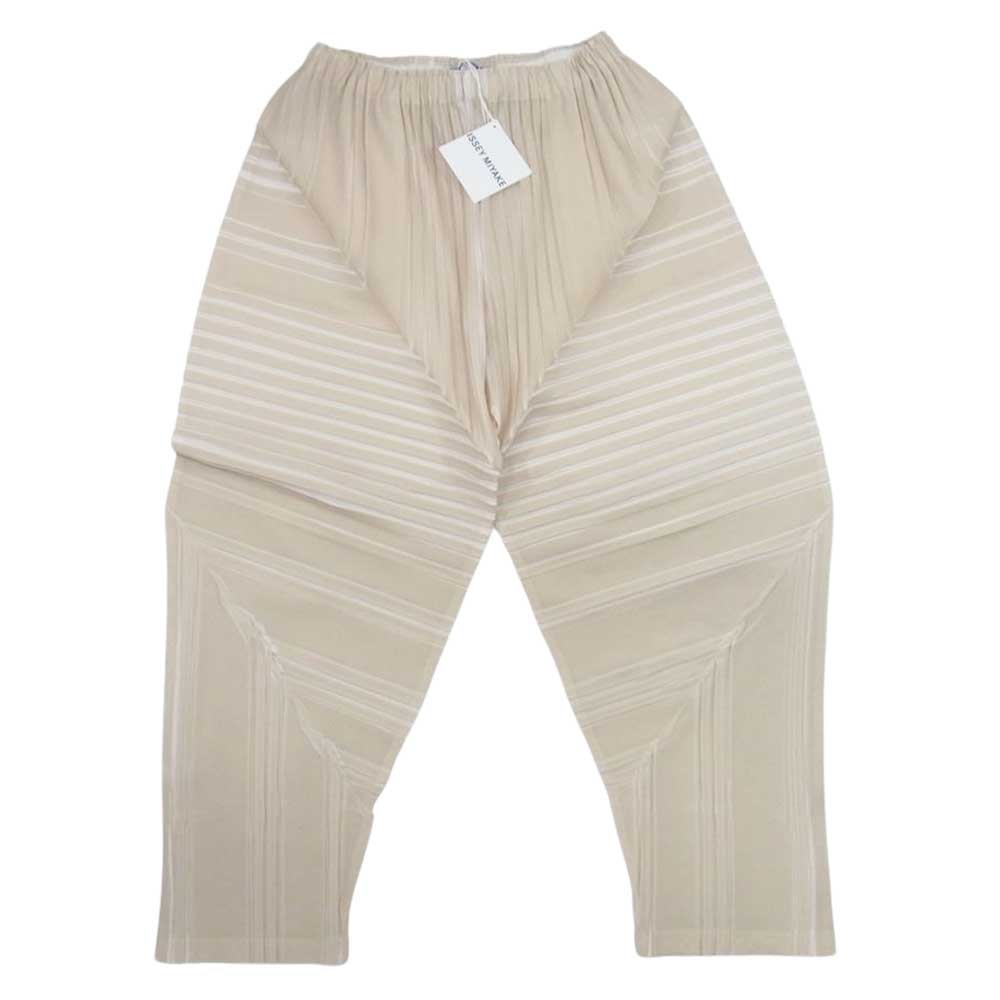 ISSEY MIYAKE イッセイミヤケ 23AW IM33FF142 Rhythmical Pleats Trousers リズミカル プリーツ テーパード パンツ ベージュ系 2【美品】【中古】