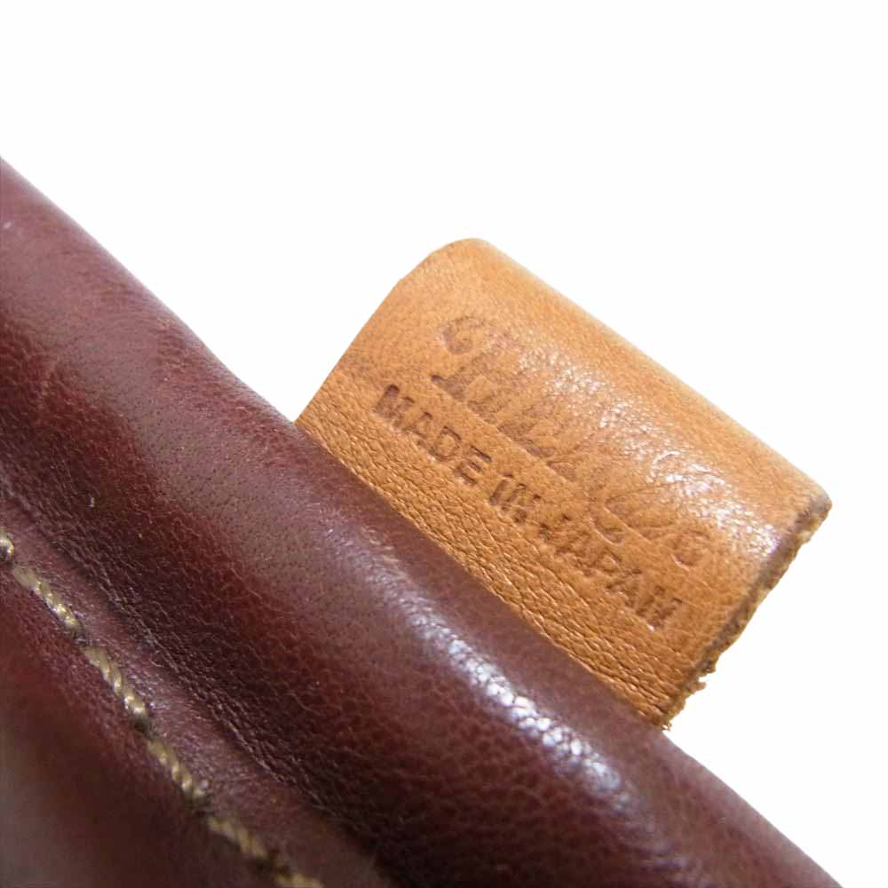 HERZ ヘルツ リバーシブル ワイド タイプ レザー ショルダー バッグ ブラウン系【中古】