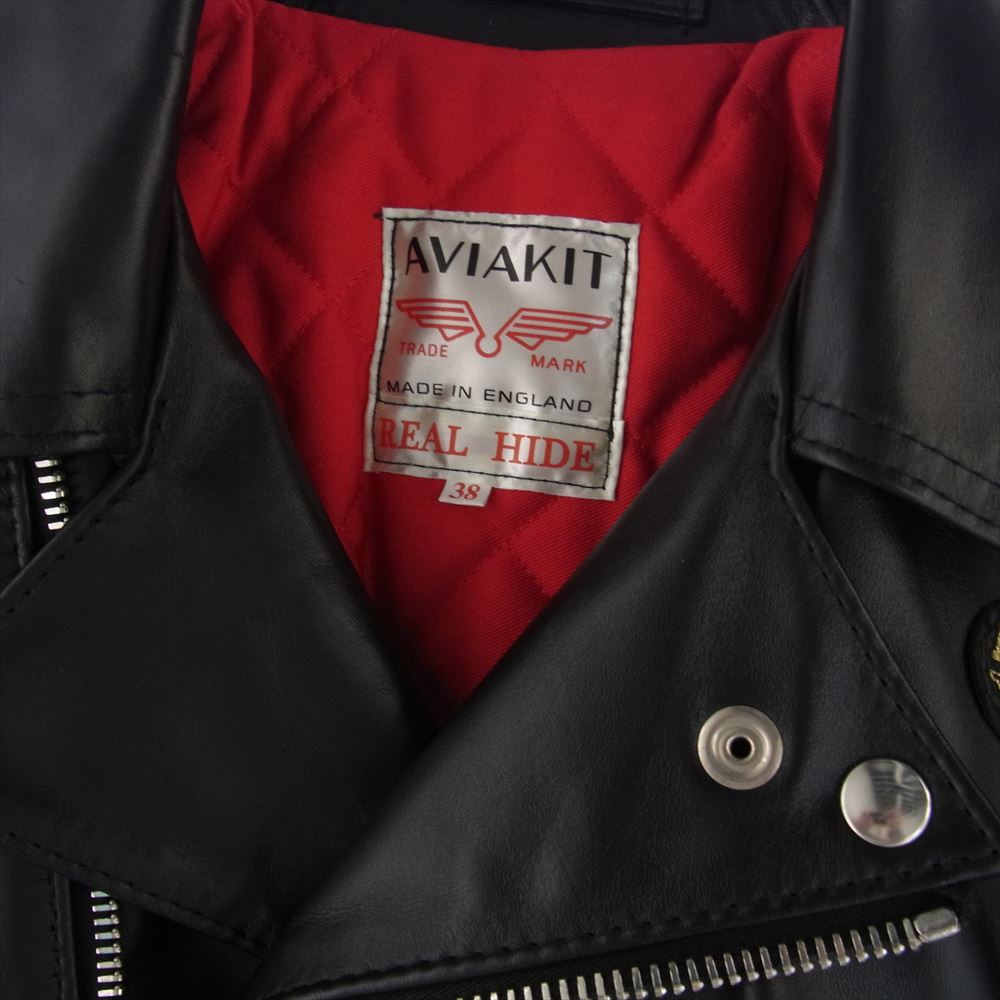 Lewis Leathers ルイスレザー 402T LIGHTNING TIGHT FIT ライトニング タイト フィット ホースハイド レザー ダブルライダース ジャケット ブラック系 38【中古】