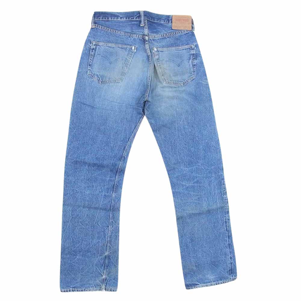 ダブルワークス 501XX ダブルエックス ボタンフライ 黄ミミ ヴィンテージ加工 ユーズド デニム パンツ インディゴブルー系 31【中古】