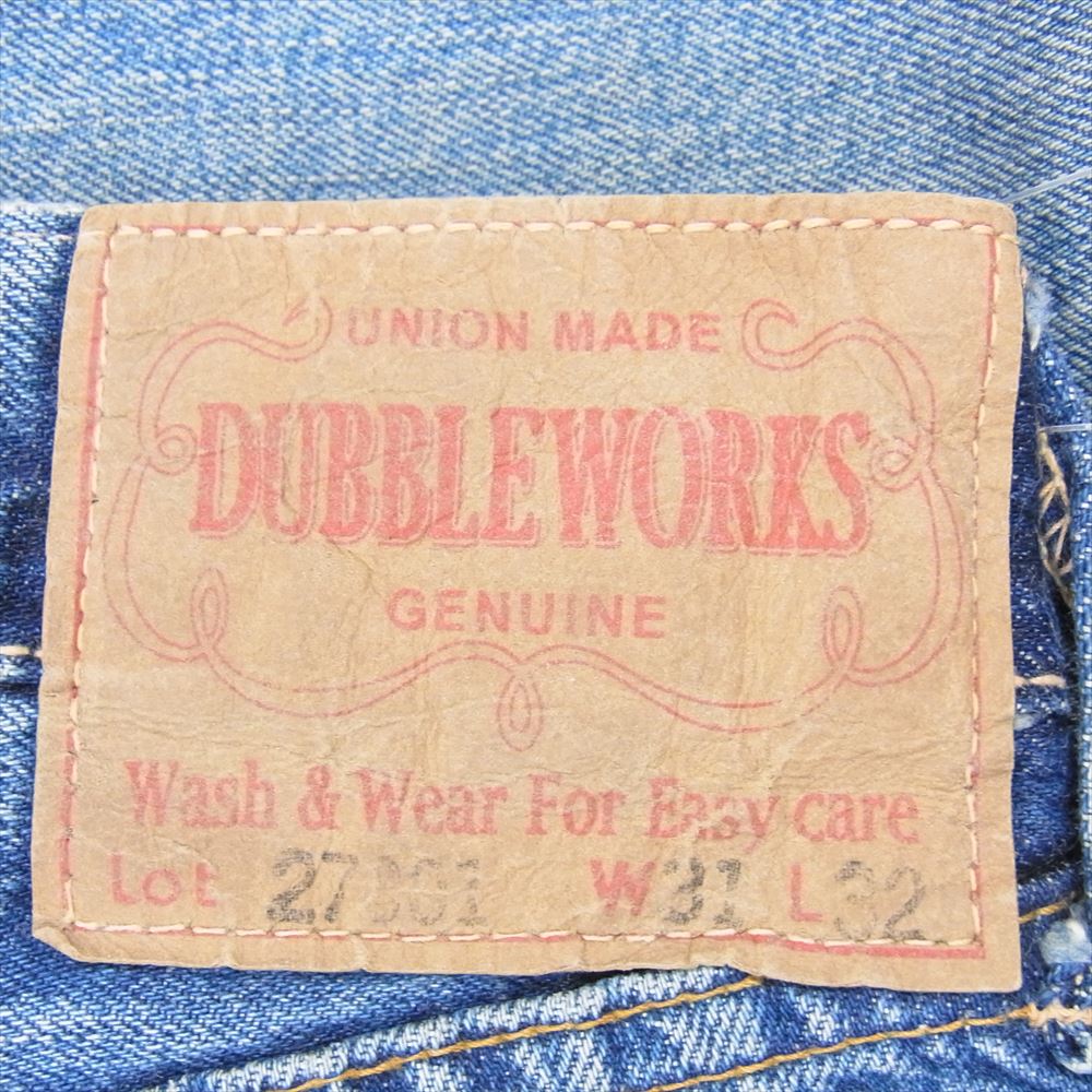 ダブルワークス 501XX ダブルエックス ボタンフライ 黄ミミ ヴィンテージ加工 ユーズド デニム パンツ インディゴブルー系 31【中古】