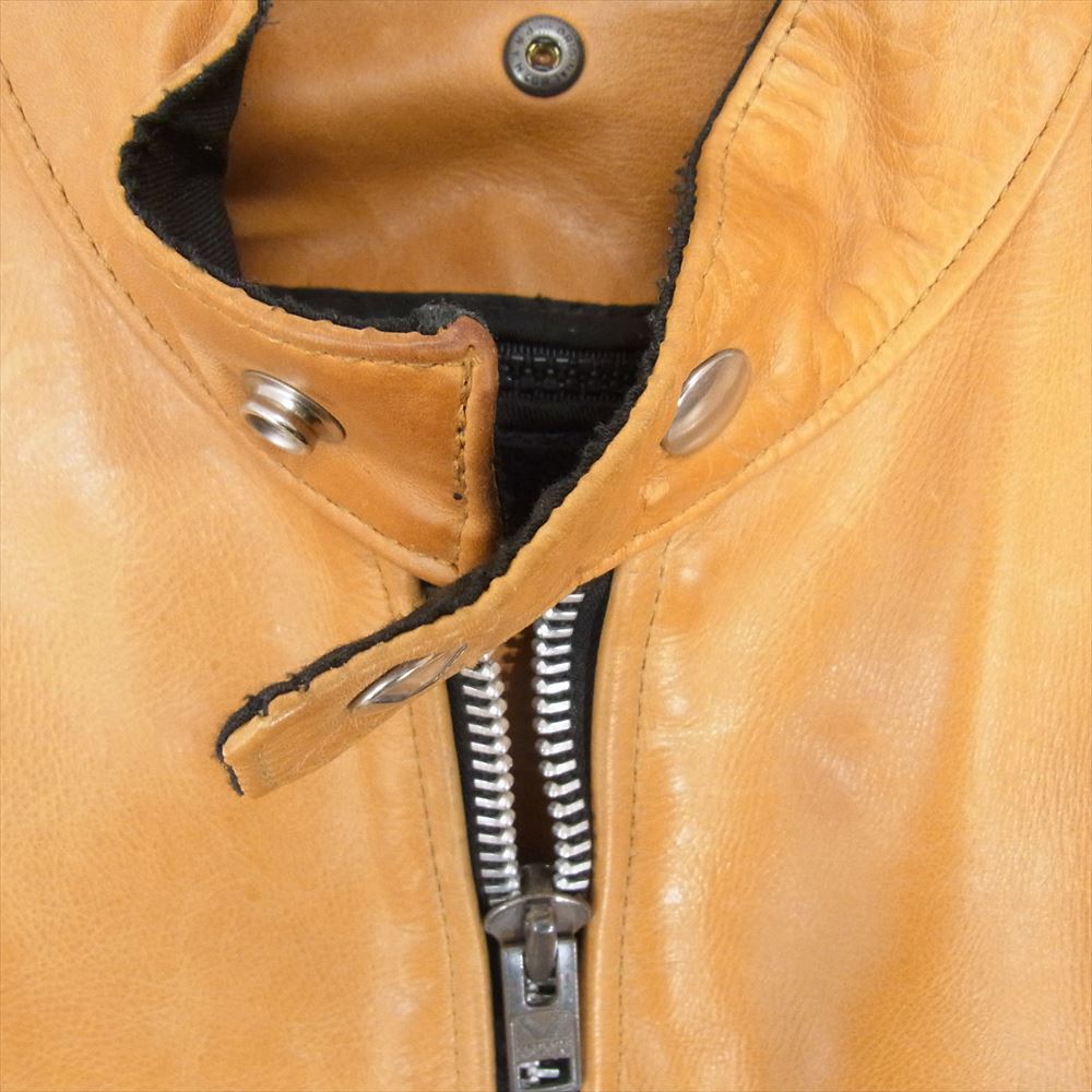 VANSON バンソン フリース ライナー付き シングル ライダース ジャケット ブラウン系 34【中古】