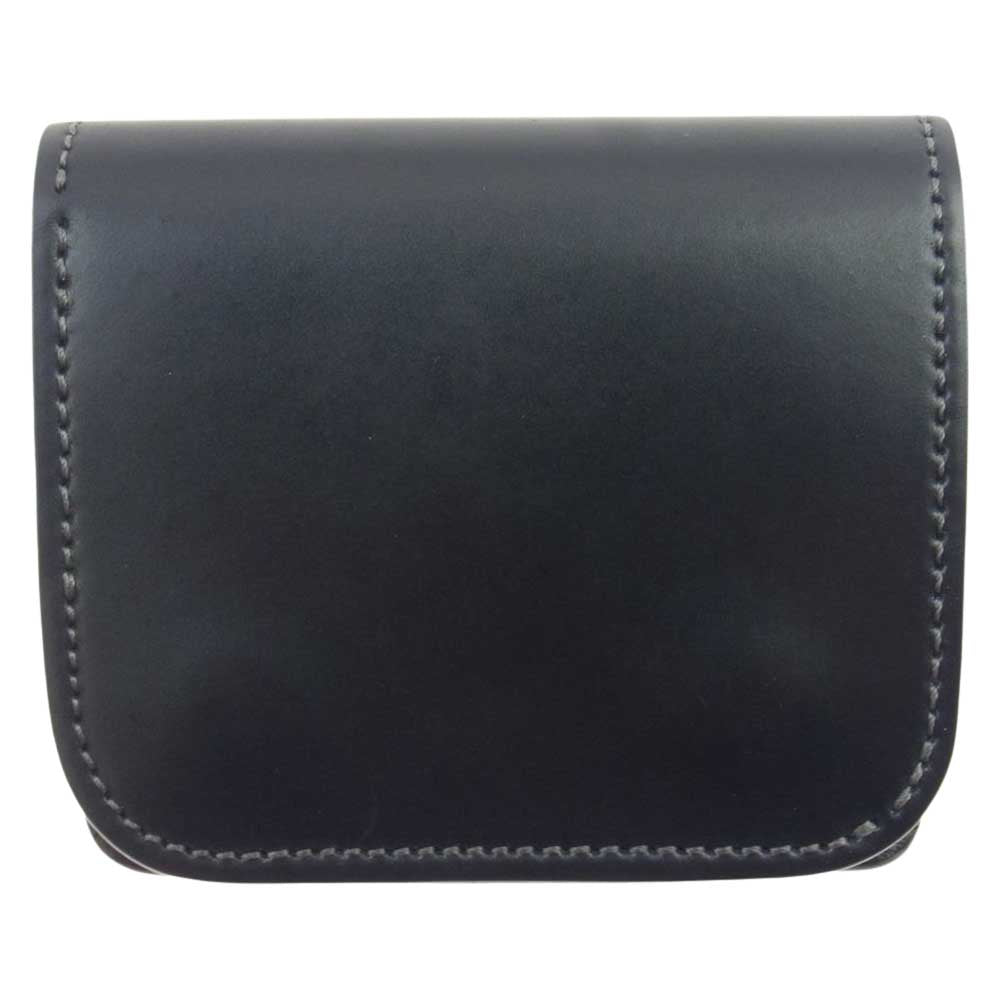 WILDSWANS ワイルドスワンズ CASA カーサ シェルコードバン イングリッシュブライドル 型押し 二つ折り ウォレット 財布 ブラック系【中古】