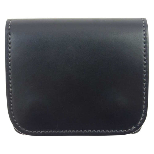 WILDSWANS ワイルドスワンズ CASA カーサ シェルコードバン イングリッシュブライドル 型押し 二つ折り ウォレット 財布 ブラック系【中古】