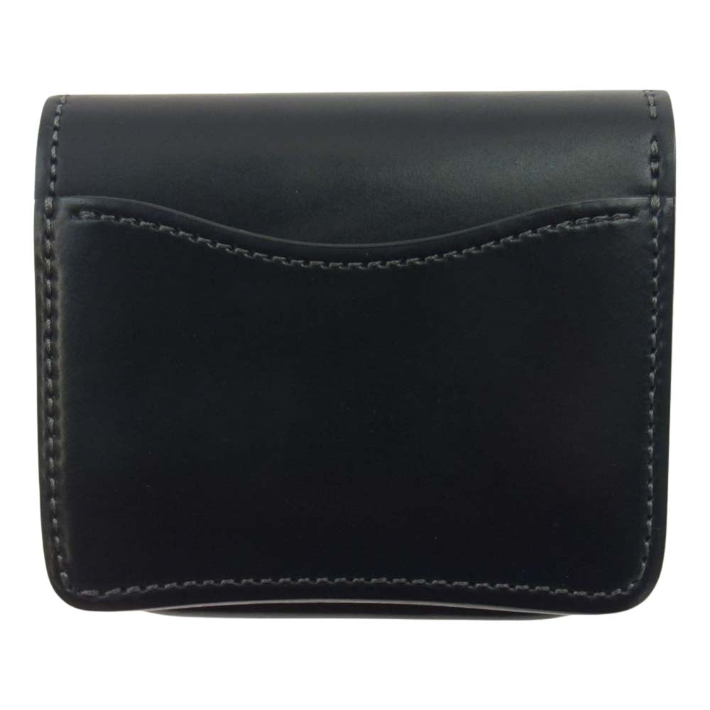 WILDSWANS ワイルドスワンズ CASA カーサ シェルコードバン イングリッシュブライドル 型押し 二つ折り ウォレット 財布 ブラック系【中古】