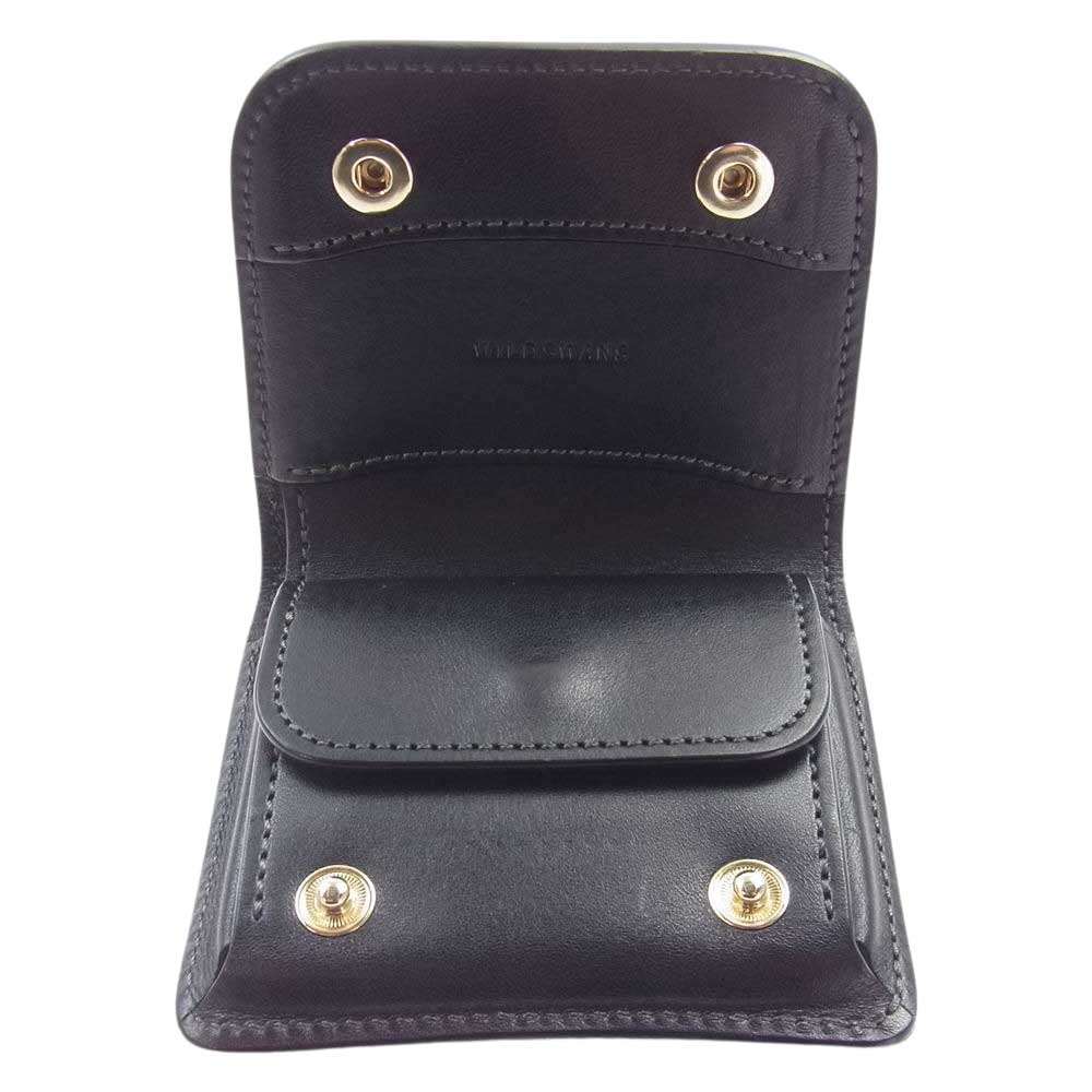 WILDSWANS ワイルドスワンズ CASA カーサ シェルコードバン イングリッシュブライドル 型押し 二つ折り ウォレット 財布 ブラック系【中古】