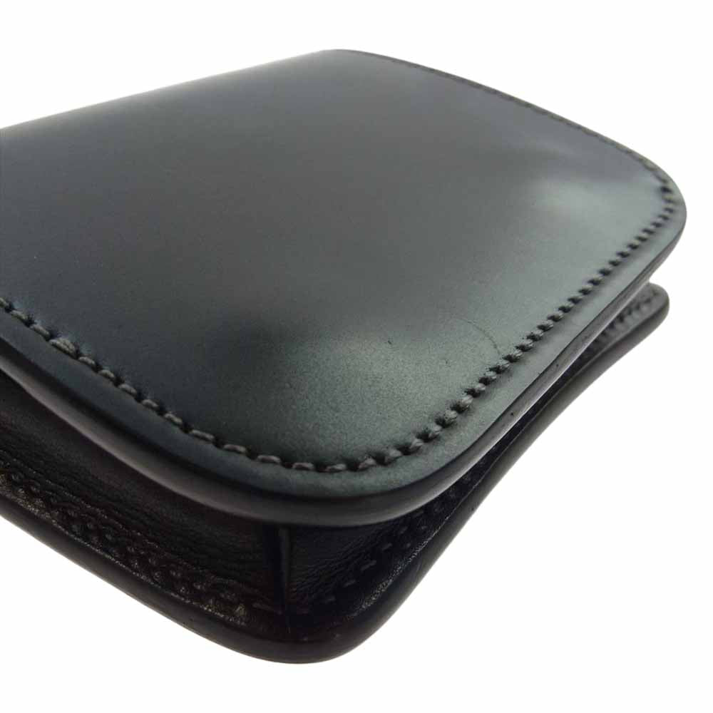 WILDSWANS ワイルドスワンズ CASA カーサ シェルコードバン イングリッシュブライドル 型押し 二つ折り ウォレット 財布 ブラック系【中古】