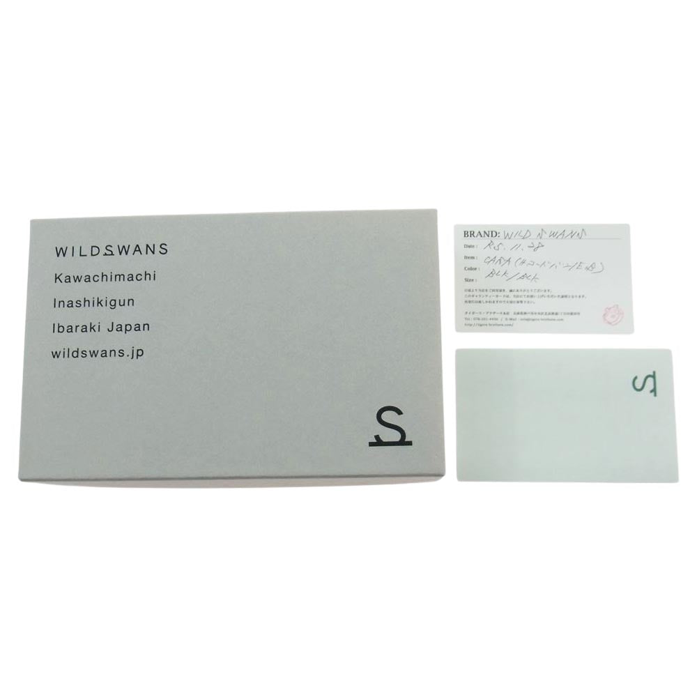 WILDSWANS ワイルドスワンズ CASA カーサ シェルコードバン イングリッシュブライドル 型押し 二つ折り ウォレット 財布 ブラック系【中古】