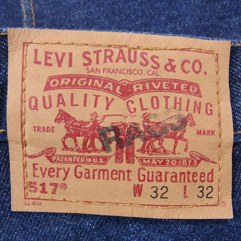Levi's リーバイス 90s MADE IN USA 517 ボタン裏刻印554 RAGSスタンプ ブーツカット デニムパンツ インディゴブルー系 32【中古】