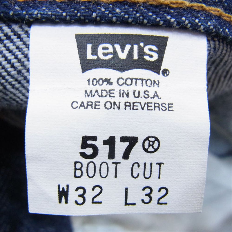 Levi's リーバイス 90s MADE IN USA 517 ボタン裏刻印554 RAGSスタンプ ブーツカット デニムパンツ インディゴブルー系 32【中古】