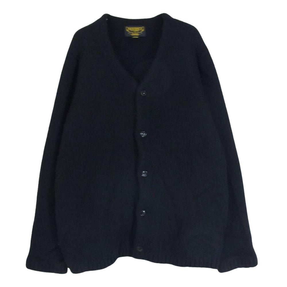 ユニバード アクリル 起毛 カーディガン ブラック系 L【中古】