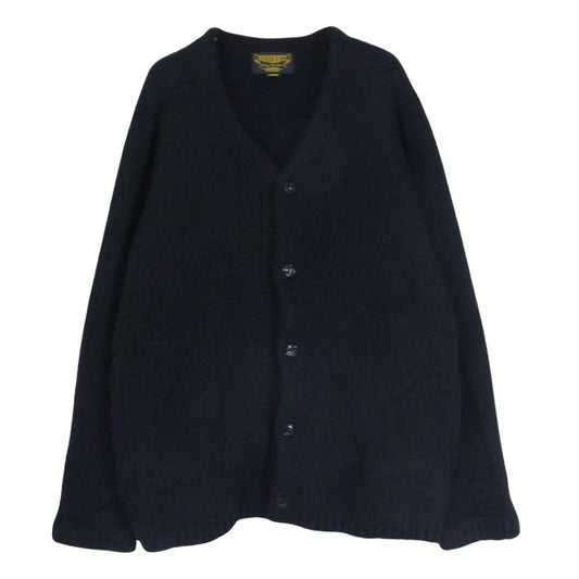 ユニバード アクリル 起毛 カーディガン ブラック系 L【中古】