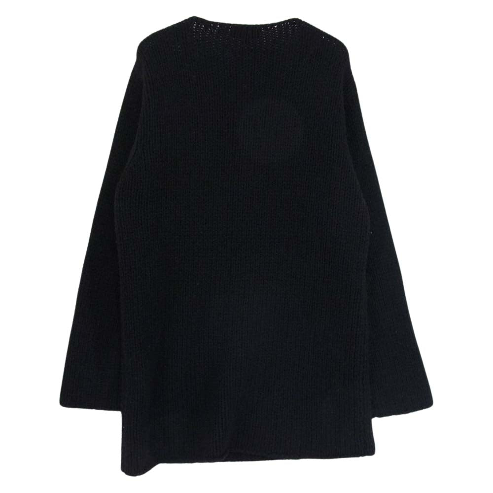 agnes b. アニエスベー 国内正規品 イタリア製 ウール混 ローゲージ Vネック ニット ブラック系【中古】